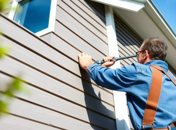 Experienced siding contractor applying high-quality siding to a home exterior, enhancing curb appeal dramatically.