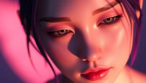 Detailed depiction of a realistic NSFW AI generator creating a lifelike virtual scene with expressive features and vibrant colors for accessibility.