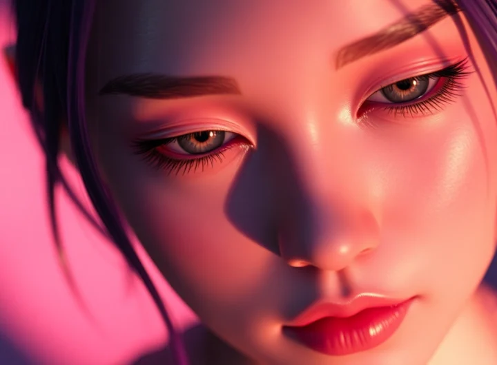 Detailed depiction of a realistic NSFW AI generator creating a lifelike virtual scene with expressive features and vibrant colors for accessibility.