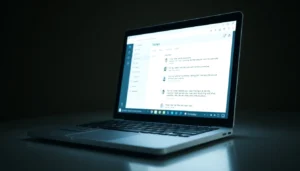 Professional using AI text converter tools on a computer to humanize AI generated content with